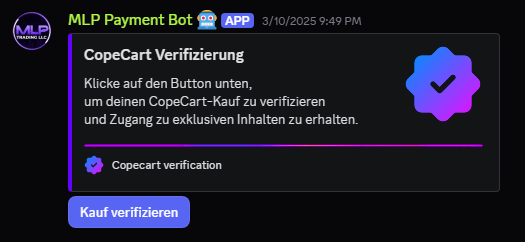 Discord payment verification bot embed with verify button