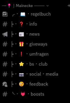 Styled Discord category with branded channel dividers